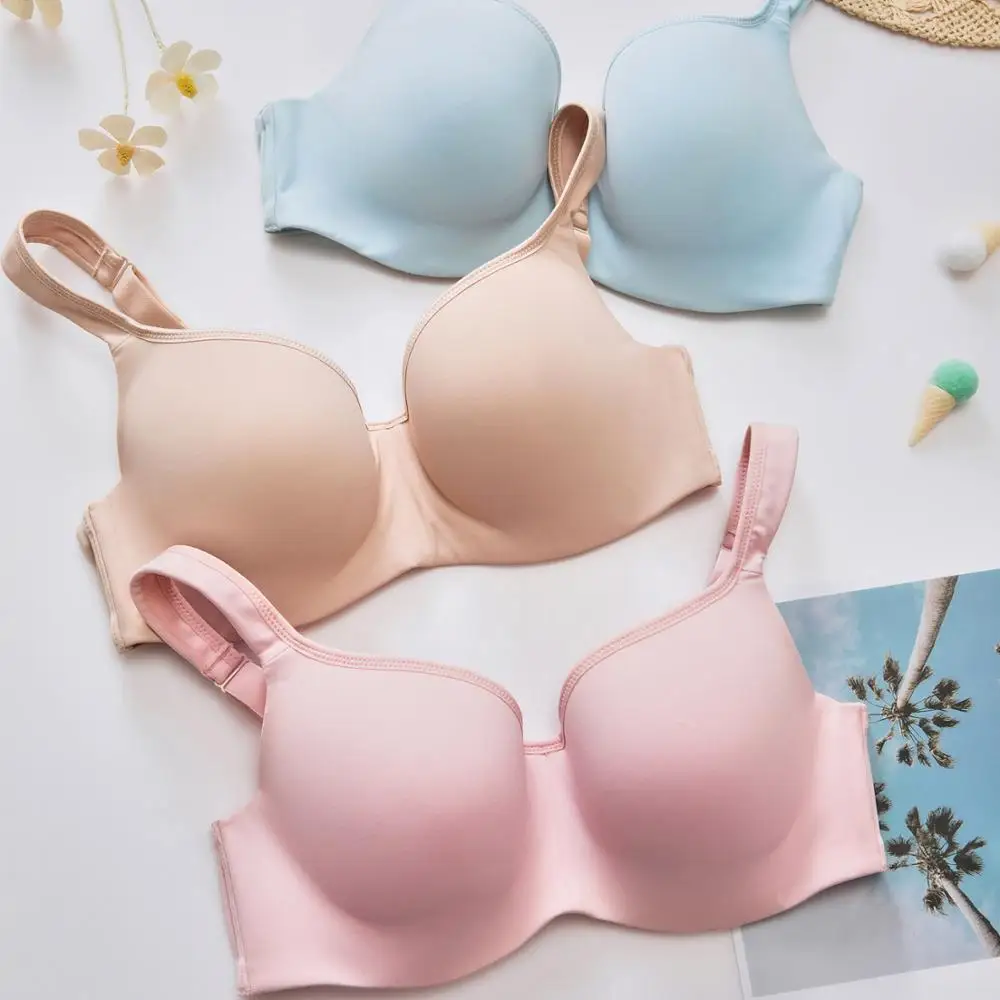 Women's Smooth Full Coverage Bra Lightly Padded Underwire Balconette T-Shirt Bra Plus Size DD E F G