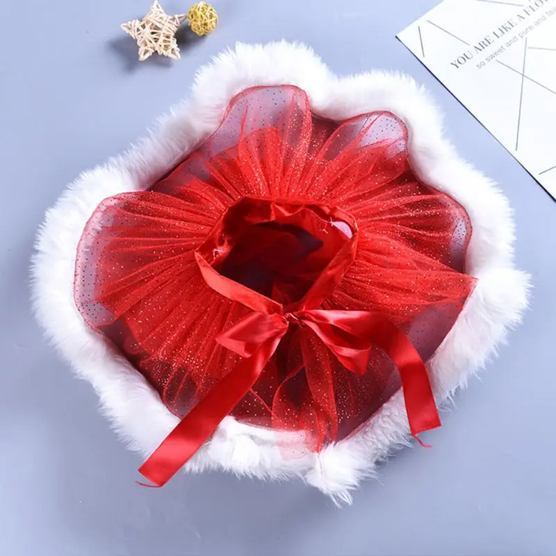 

Детская мини-юбка-пачка из тюлевой ткани с блестками из чистой пряжи для девочек, рождественская тема, юбка принцессы