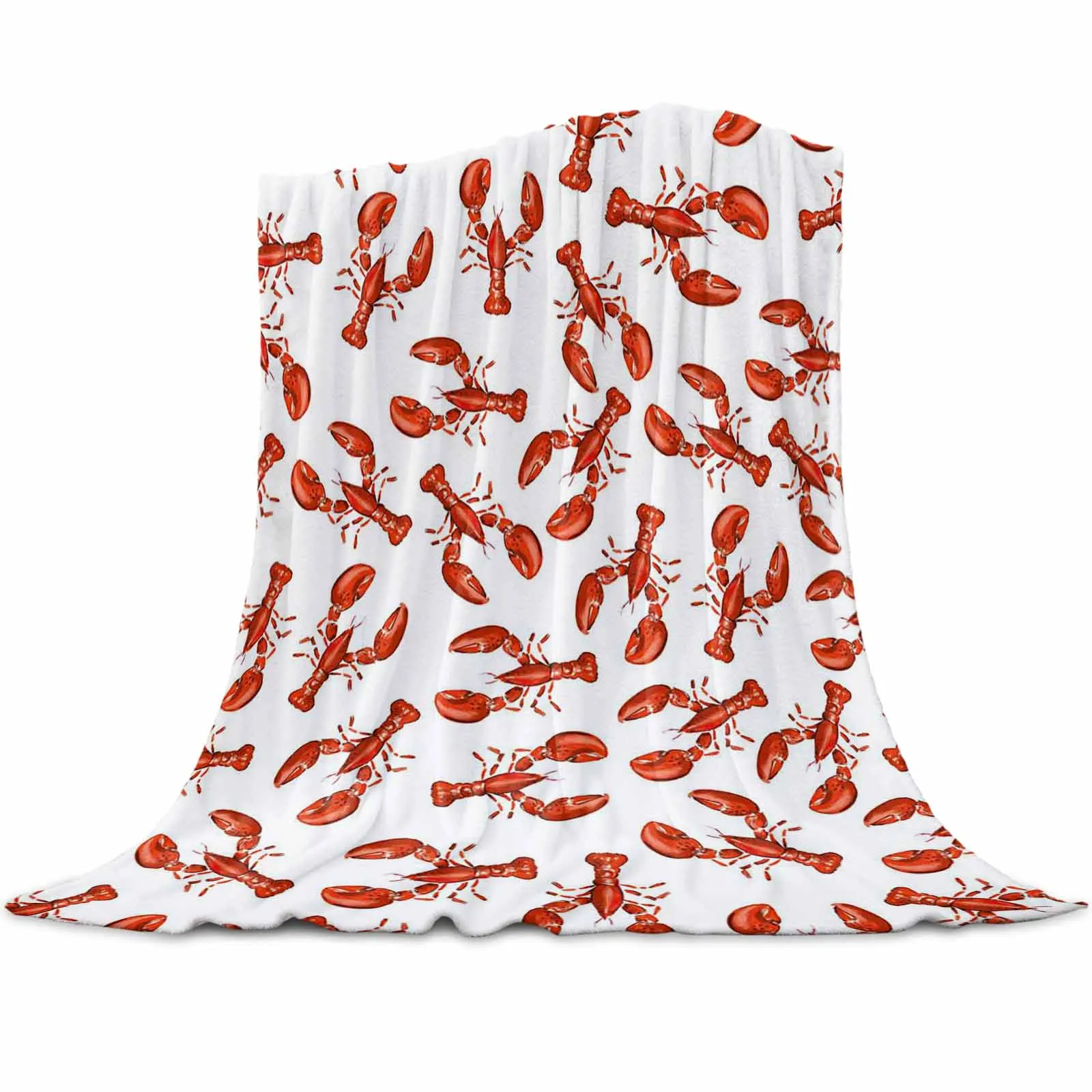 

Lobster Sea Life Retro Blanket Soft Throw Blankets Home Decor Bedroom Living Room Sofa Blankets for Traveling