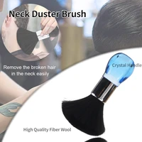 senior barber neck face duster clean hair brush witgh crystal handle salon cutting hairdressing styling makeup tools