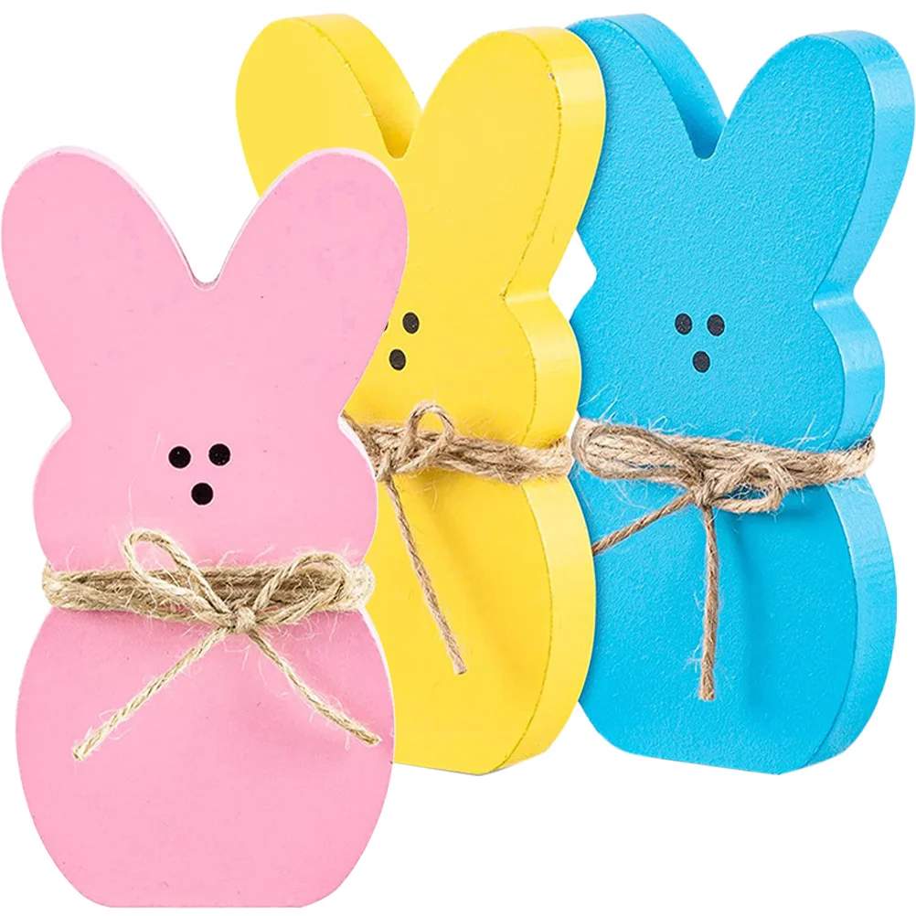 

Easter Bunny Sign Decor Tray Wood Table Tabletop Tiered Spring Signs Centerpiece Decorative Decorations Decoration Figurine