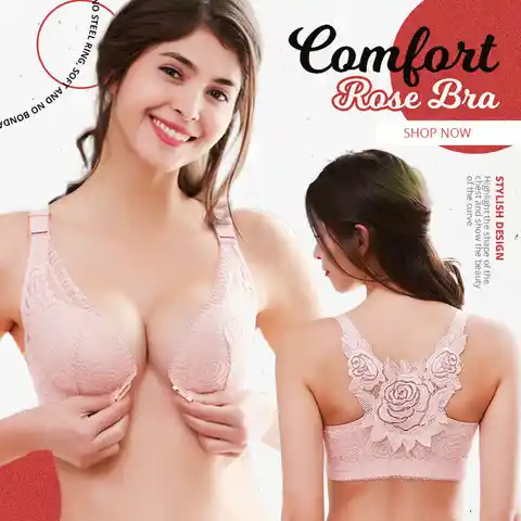 Easy Front Button Sexy And Comfort Rose Bra underwear big size Plus Size Bra Underwear Women Front Button Rose Bra Gather