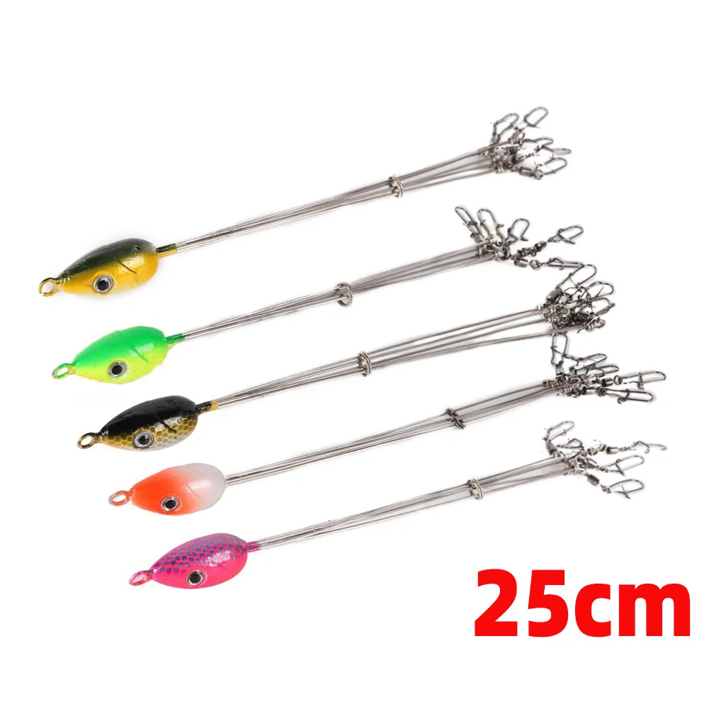 

25cm Alabama Rig Head Swimming Bait Fishing Tackle Umbrella Lure 5 Arms Bass Fish Group Extend Outdoor Steel Snap Swivel Tools