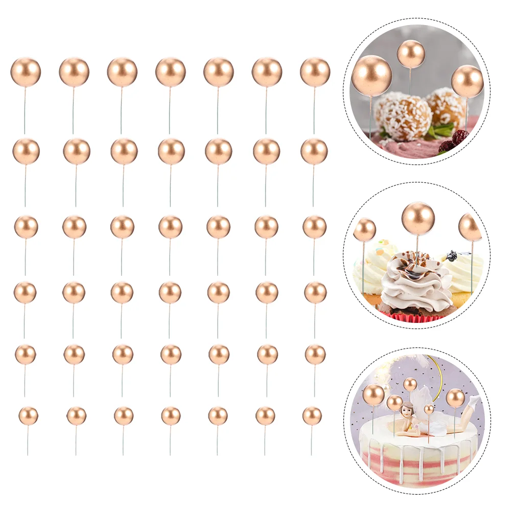 

42 Pcs Fruit Salad Cake Insert Topper Fruitcakes Mini Balloons Cupcake Pick Wedding Decor Cocktail Pick Decorate Cake Foam Balls