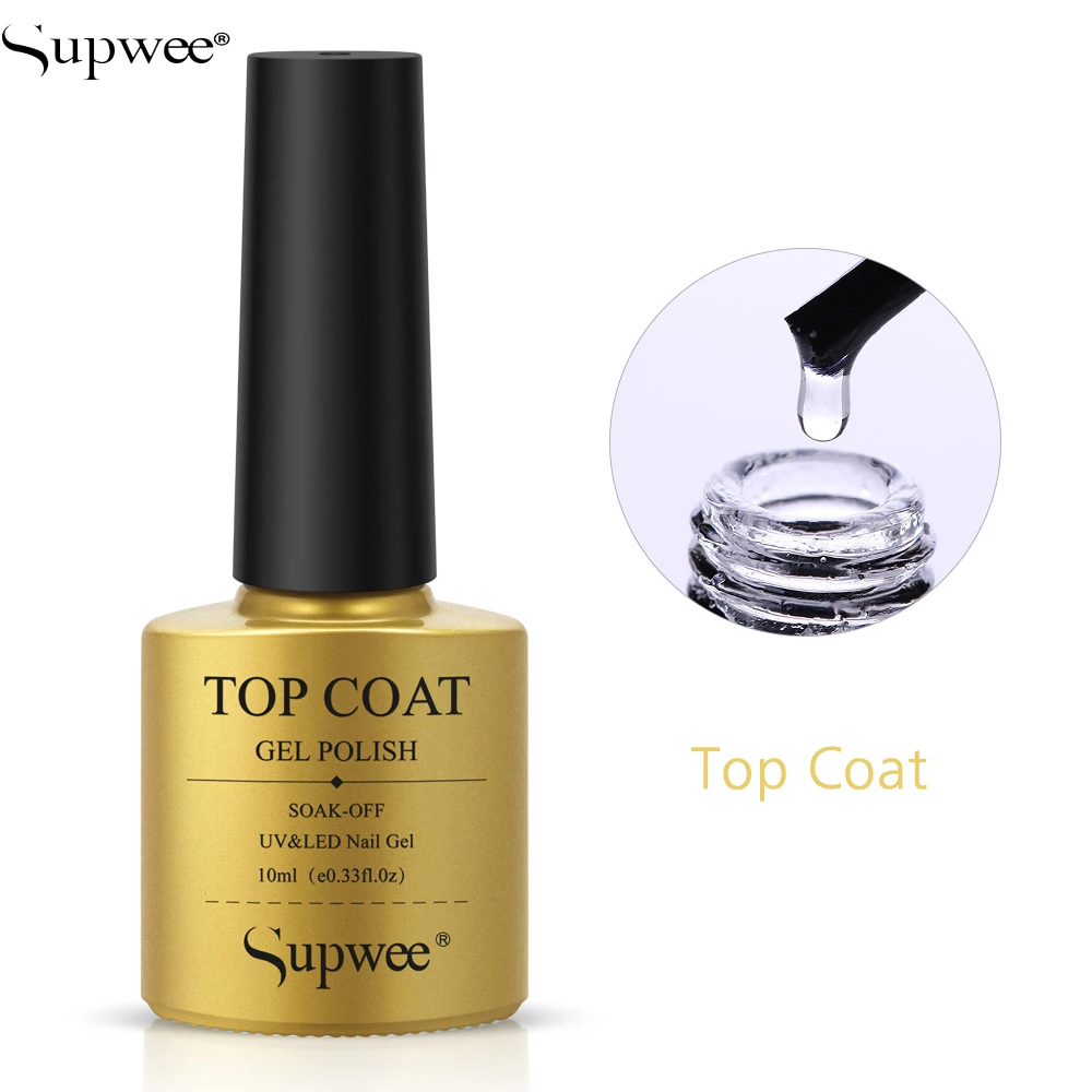 

SUPWEE 10ml Transparent Top Base Coat Gel Nail Polish Soak Off UV Long Lasting Primer Nail For Manicure Varnish Top Base Coat