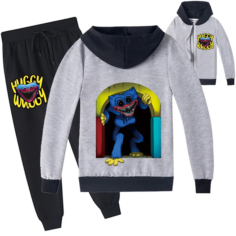 

Poppy Playtime Tracksuit Outdoor Kids Zipper Jackets Pants Sets 2pcs Set Boys Casual Hooded Jogging Suit Girls Sportswear Set