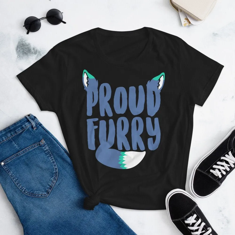 Гордая пушистая футболка Wolf Fox Lover Cute Fursuit S Him Her Fandom Yiff Trash Convention Anthro Fursona