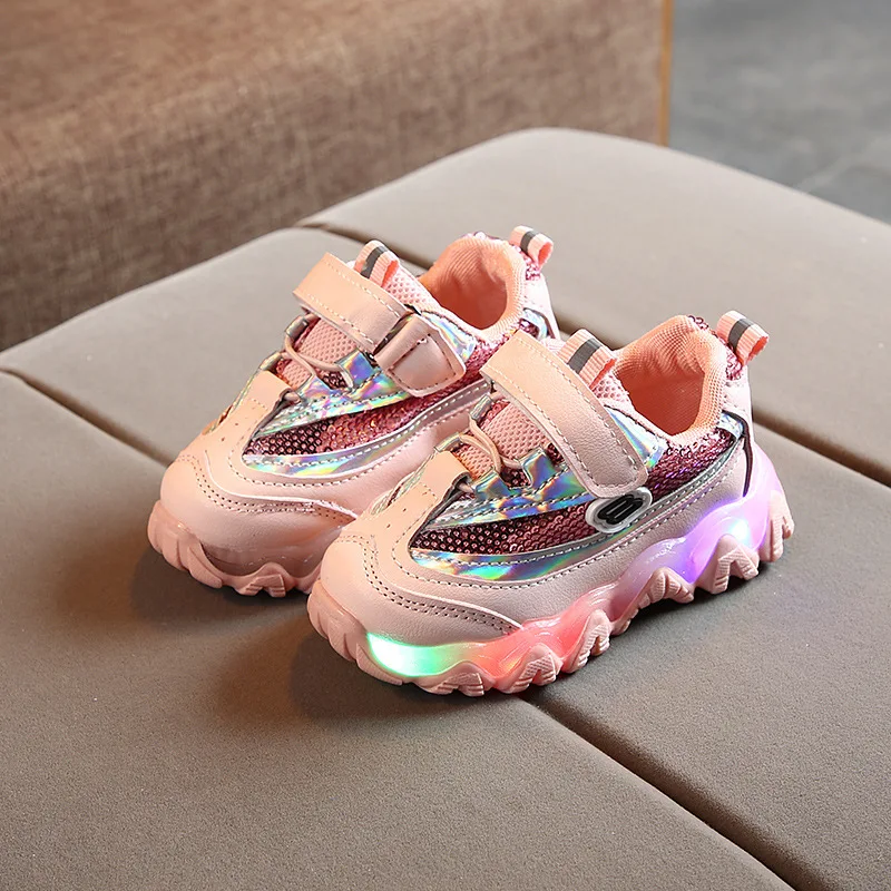 21-30 Baby Glowing Sneakers Luminous for Children Girls Led Light Up Shoes Boy Breathable with Lights Toddler NJ1 |