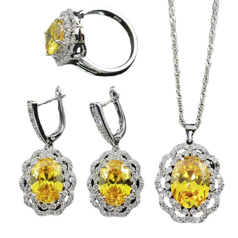 

MYFEIVO микро инкрустированные циркониевые капли 3 шт. Свадебные Ювелирные наборы ожерелье серьги кольцо для женщин XXY0024