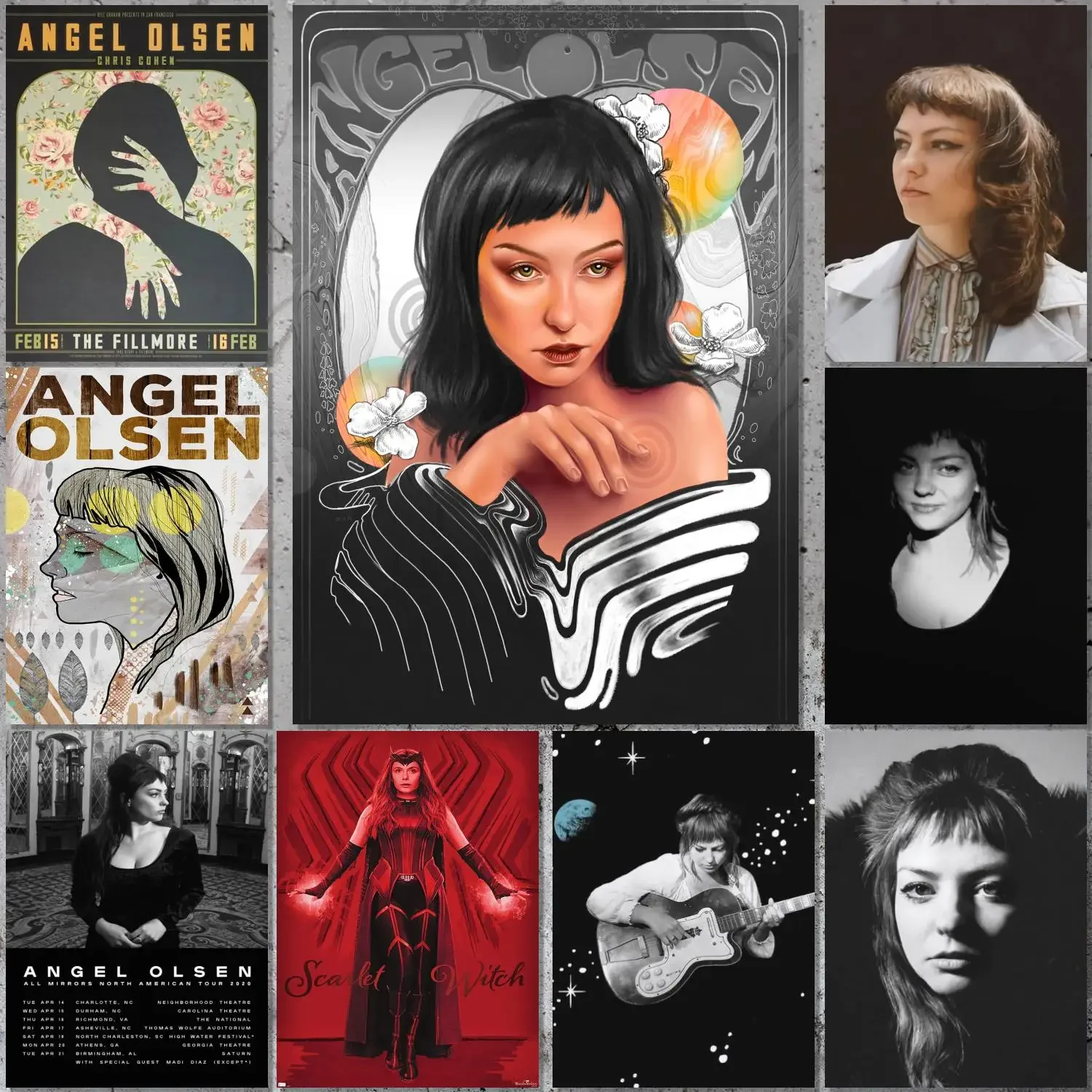 Плакат Ангел Олсен холст художественный постер и настенная картина принт