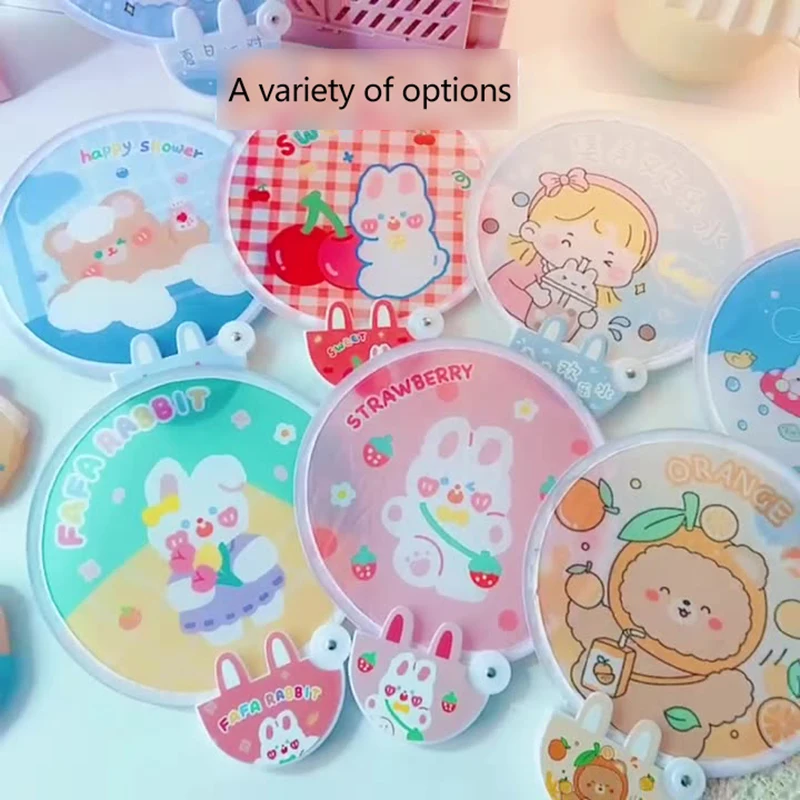 

Folding fan cartoon portable fan small fan student mini cloth dough fan