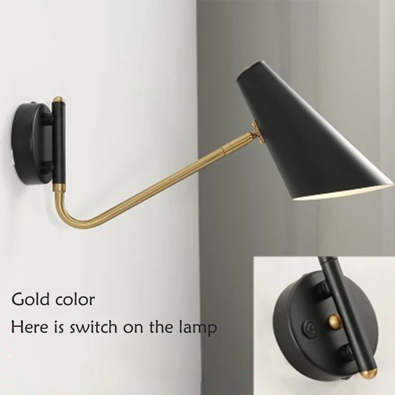 

Индустриальный регулируемый настенный светильник черного цвета