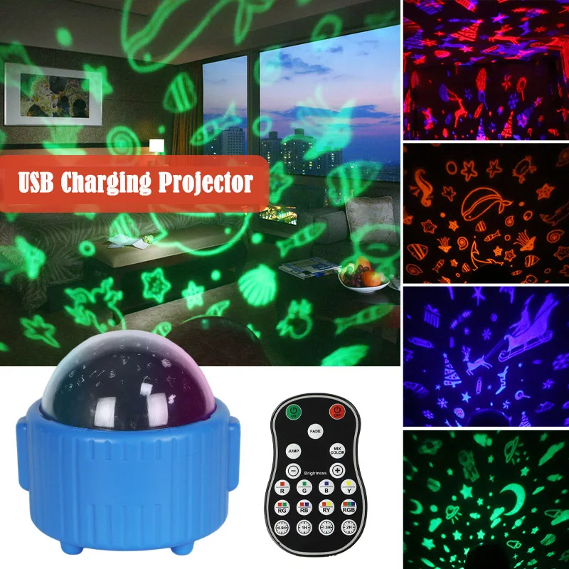 

Charging/USB LED Starry Sky/Ocean/Christmas Projection Children's Room Atmosphere Nightlight Mini Magic Ball Projection Light