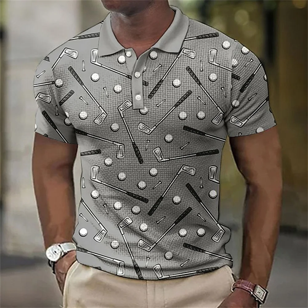 

Simple Men‘S Polo Shirt 3d Golf Print Summer Men Clothing Daily Casual Short Sleeve High-Quality Tops Street Fashion Tees For Ma