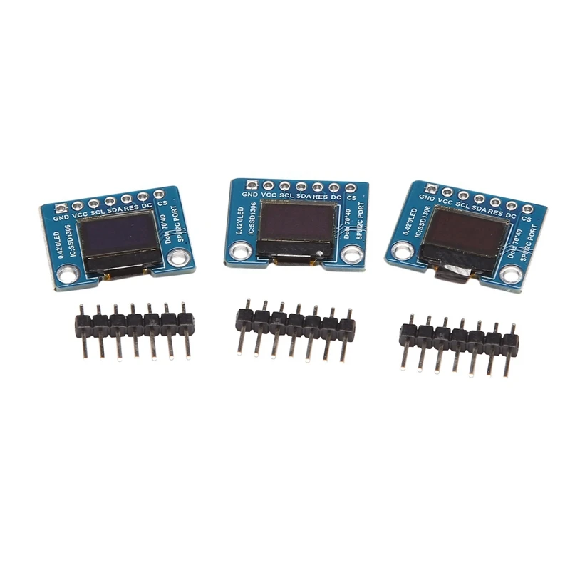 

Hot-3Pcs 0.42 Inch 7 Pins OLED Display Screen LCD Module SPI Interface Module SSD1306