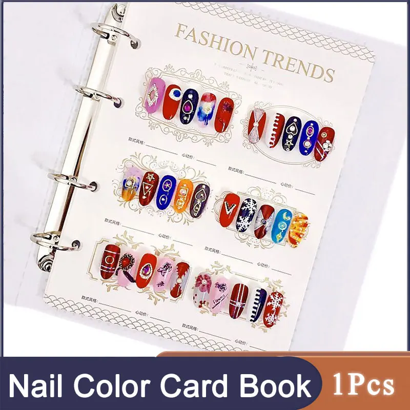 1Pcs Nail Color Card Book Manicure Storage Display Book Price List Nail Works Display Color Card Sample Nail Style Design Book