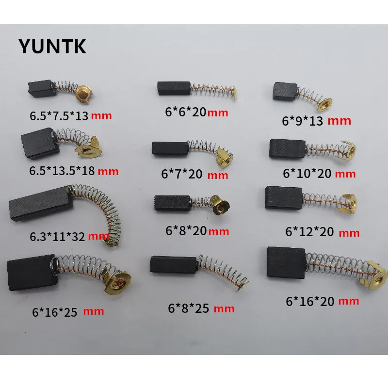 

10 шт. электроинструмент, углеродная щетка, электрический молоток, угловая шлифовальная машина, Графитовая щетка для замены