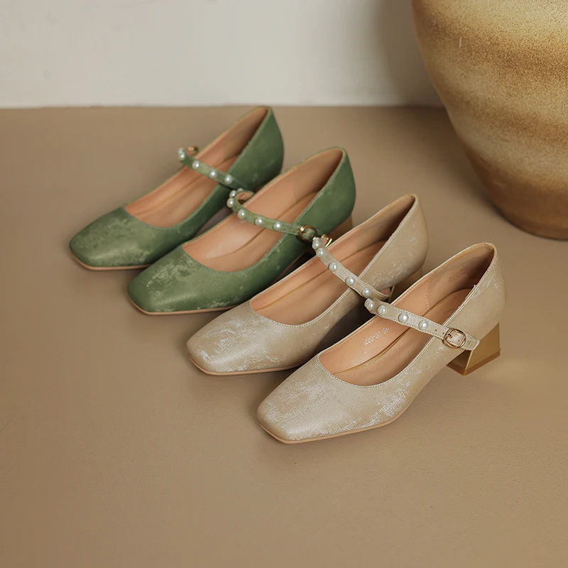 Женские туфли-лодочки из микрофибры с квадратным носком 22-2024 см