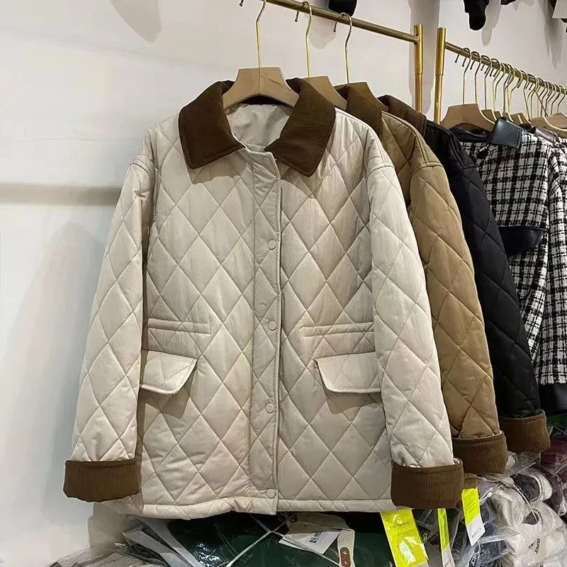 Женская зимняя куртка с отложным воротником цвет в ассортименте