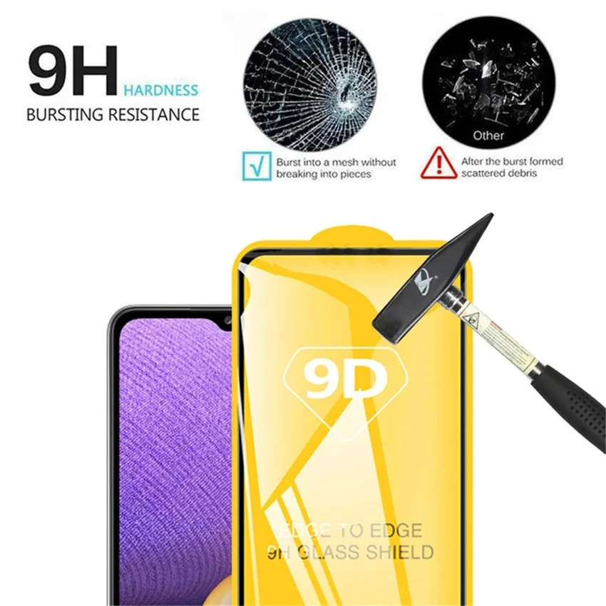 9D Tempered Glass for Samsung Galaxy A51 A52 A71 A21S A72 A13 Screen Protectors for Samsung S21 Plus A50 S22 A53 A12 S20 FE Lens