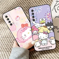 cartoon hello kitty phone case for huawei p40 p30 p20 p10 lite honor 9 10 20 pro 7x 8x 9x prime p smart z 2021 soft carcasa