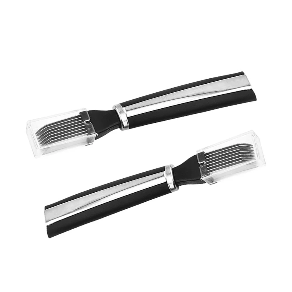 

2pcs Versatile Scallion Cutter Stainless Steel Chili Slicer Kitchen Gadget
