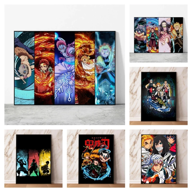 

Japanese Anime Canvas Paintings Picture Print Wall Kid Action Figures Modular Prints Living Room Modern Home Gift Art