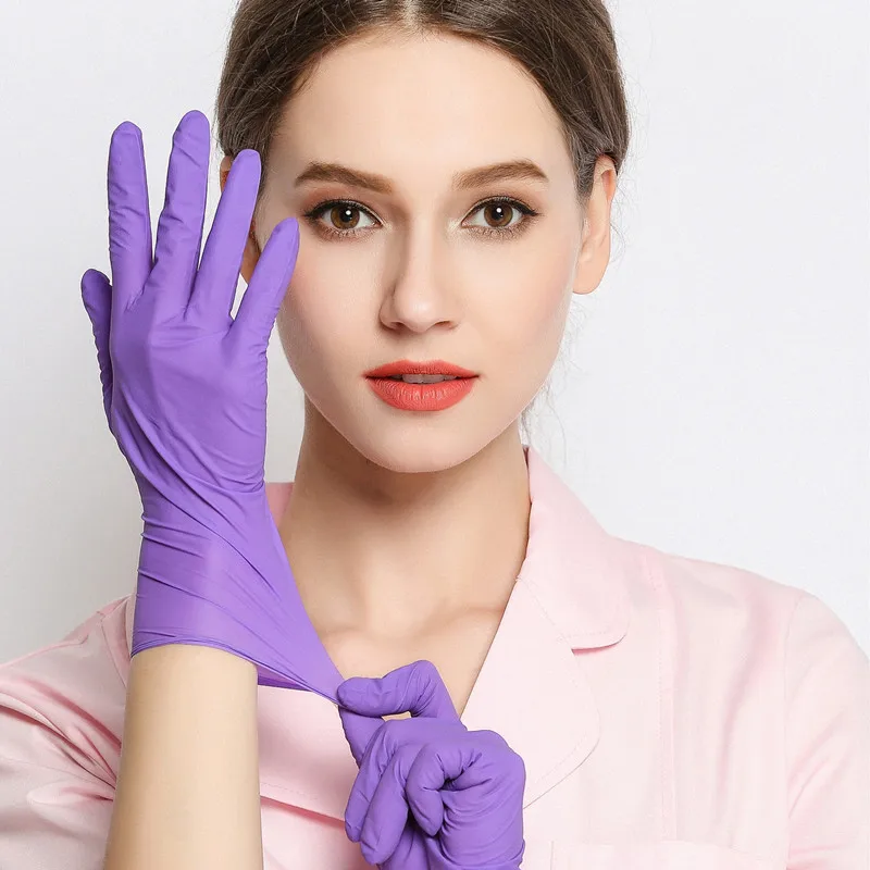 

Pink Vinyl Nitrile Blend Disposable Gloves Powder Free 20 50 100 Pcs Small Medium Large Woman Girl Work Safety Cleaning Glove