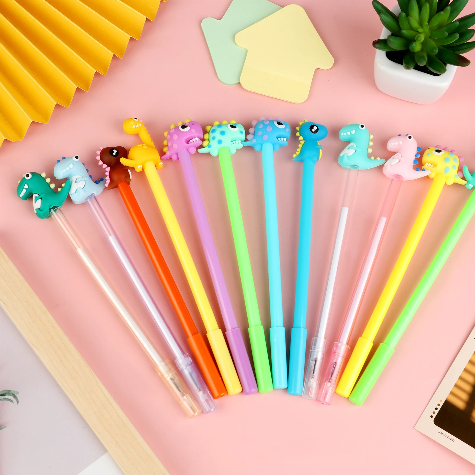 

80 Pcs Cute Cartoon Gel Ink Pens Kawaii Dinosaur Black Ink Pens 0.5 mm Assorted