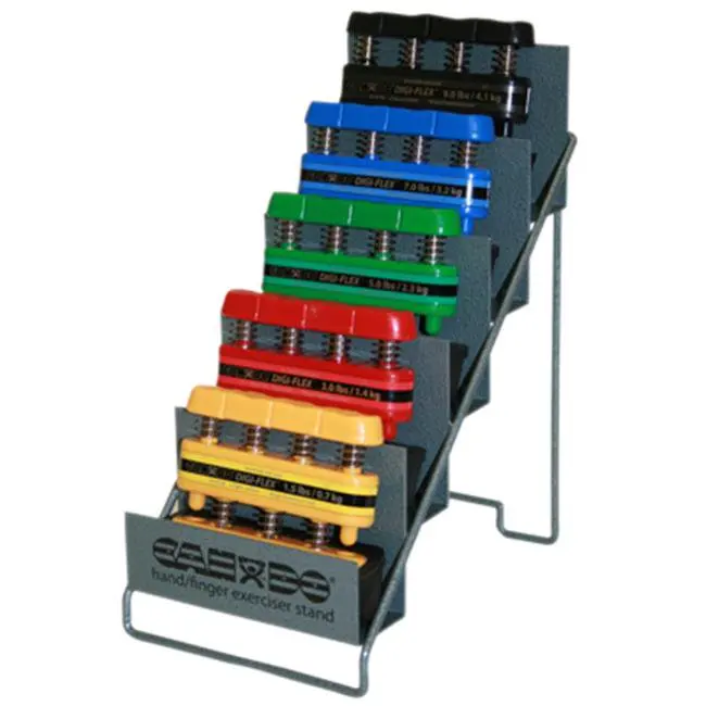 

hand/finger exerciser, 5 piece set w/metal display