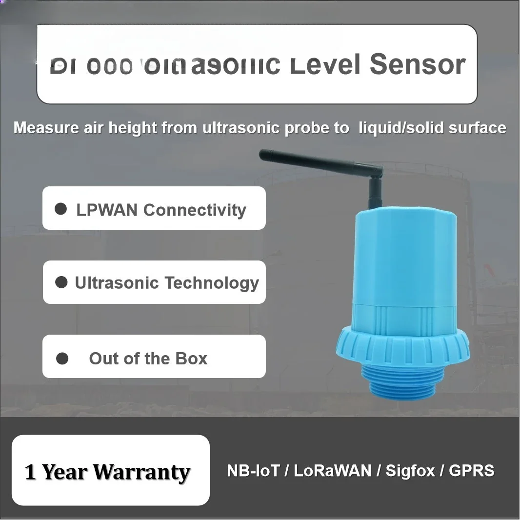Беспроводной ультразвуковой датчик уровня воды NB IoT LoRaWAN Sigfox для удаленного