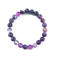 new fashion creative purple agate stripe bracelet bangle for women charm bracelets elastic rope jewelery for christmas gifts