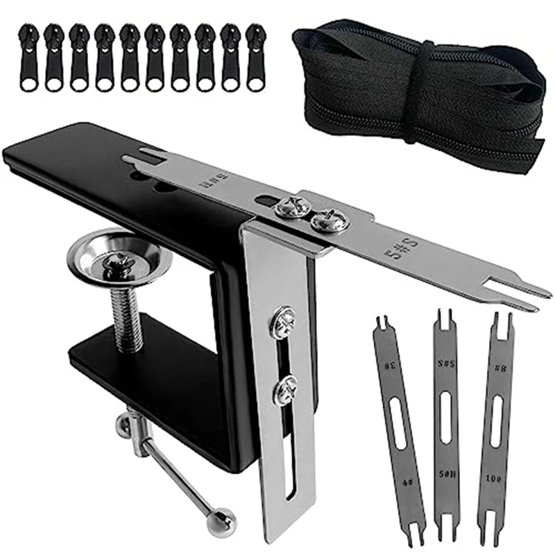 

Zipper Jig Sliders Zipper Tool Set Kit From 2.5 To 10. Give 3-Foot Bulk Zipper, Made Of Stainless Steel Material