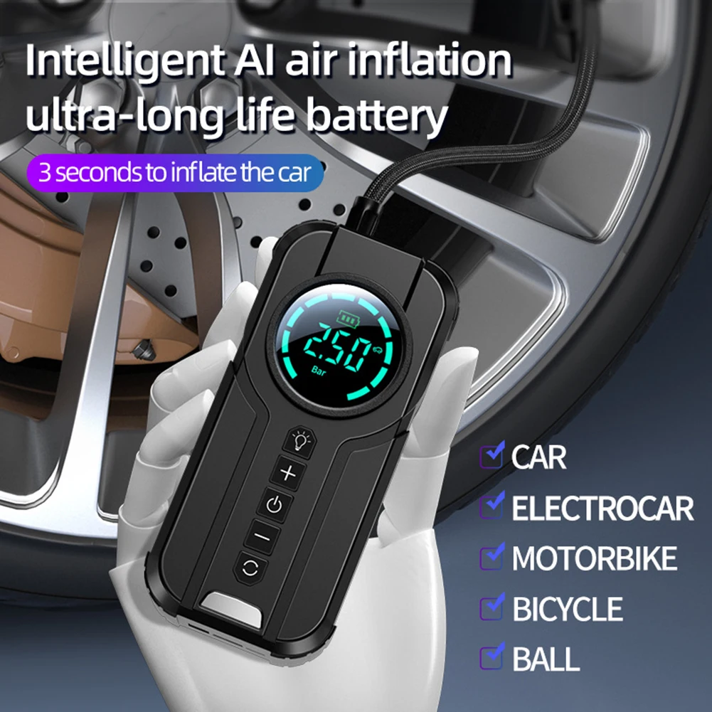 

1min Fast Filling Mini Portable Tire Inflator 12V Digital Air-Compressor Lightweight Electric Air-Pump