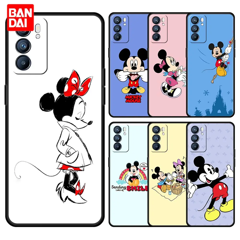 

Cover Case for Oppo A3s A5s A9 A15 A31 A52 A53 A54 A74 A93 A94 F19 Pro 4G Shell Bag Soft Luxury Funda Mickey Mouse Funny