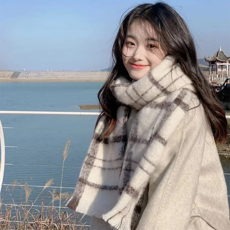 New Soft Winter Women's Cashmere Scarf Wearable Blanket Multi-style Warm Tassel Thickened Wrap Shoulder Cape