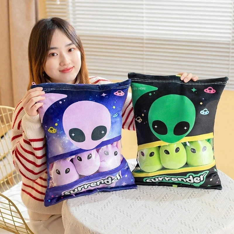 

Cartoon Funny Plush A bag of Aliens Toys Stuffed Soft Pillow Kawaii Many Alien Dolls for Children Boys Birthday Present