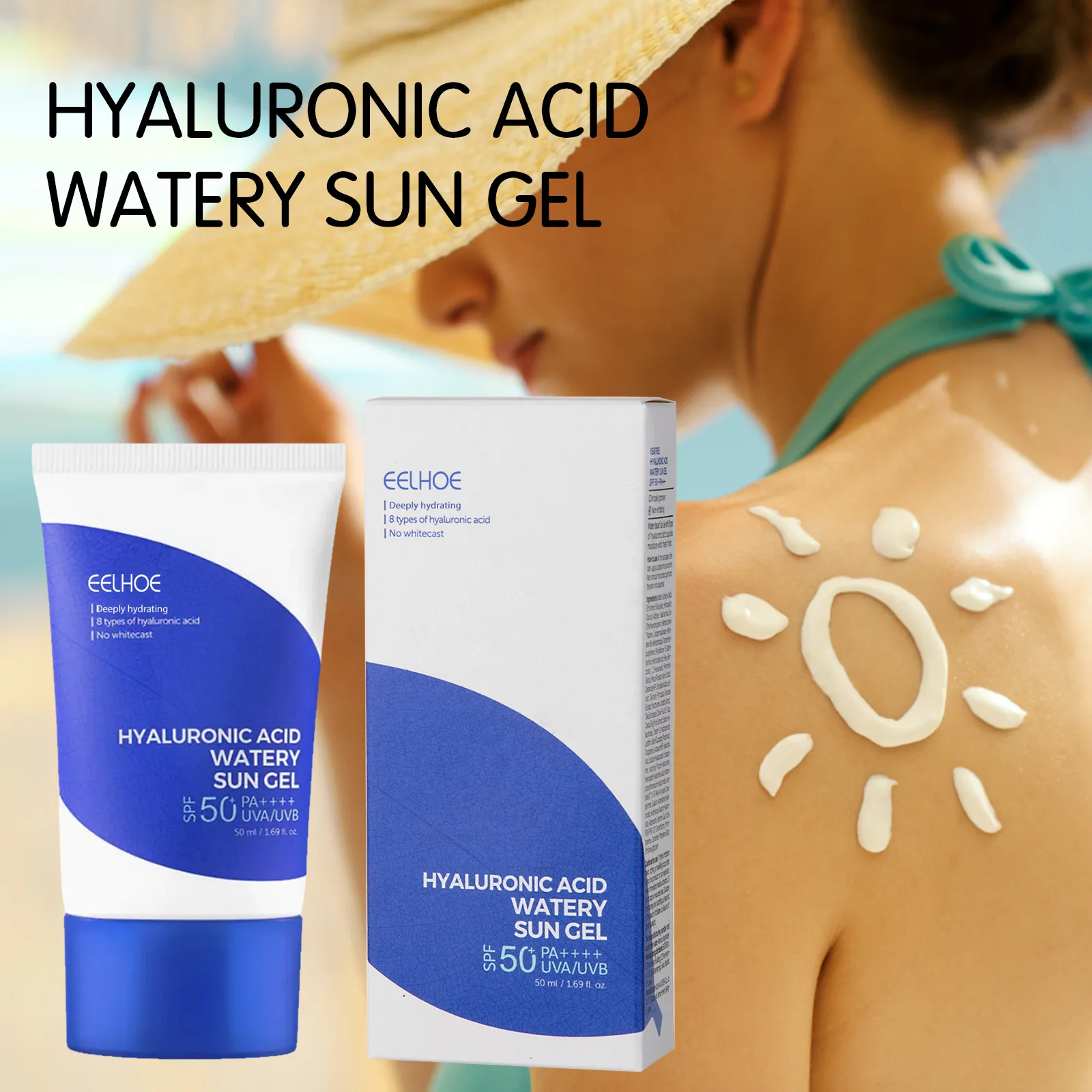 

Отбеливающий солнцезащитный крем SPF50 + УФ-гель для лица, антиоксидантный гель от солнца с гиалуроновой кислотой, увлажняющий крем для ухода за кожей тела