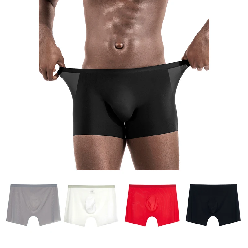 

Summer Thin Shorts Men's Ice Silk Invisible, Sports Boxer Pants Breathable Sexy 3D Seamless Boxer Men's Underwear