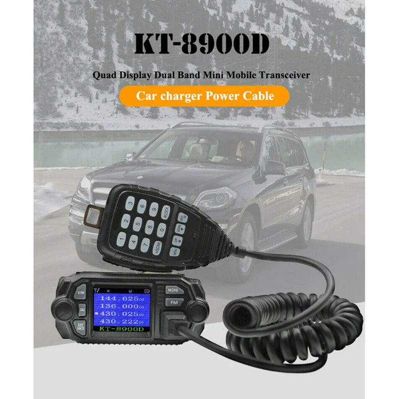 

Quad Band VHF UHF Car Transceiver Mobile Radio Amateur Walkie Talkie KT-7900D