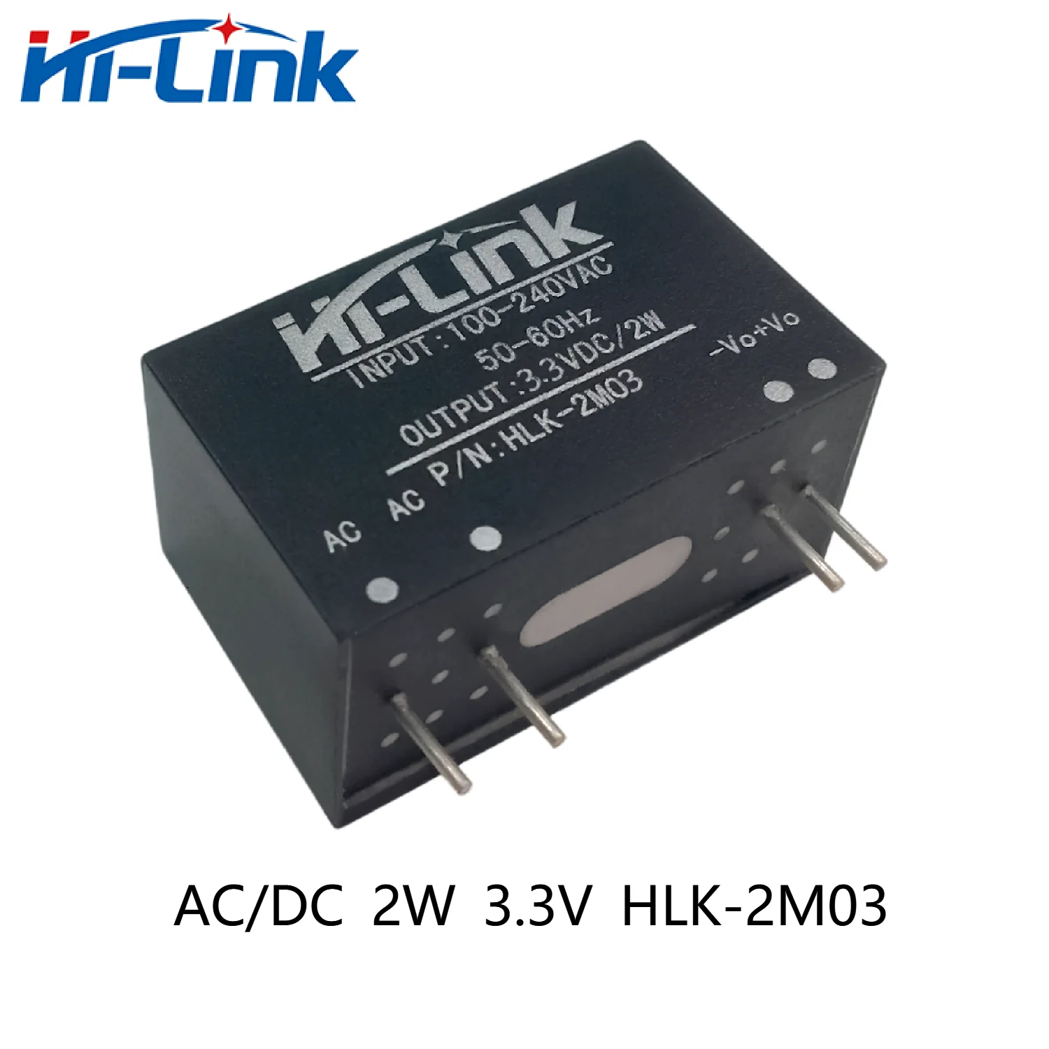 

Free shipping Hi-Link 3.3V 2W 600mA output AC/DC power transformer HLK-2M03 mini size high efficiency safety isolation