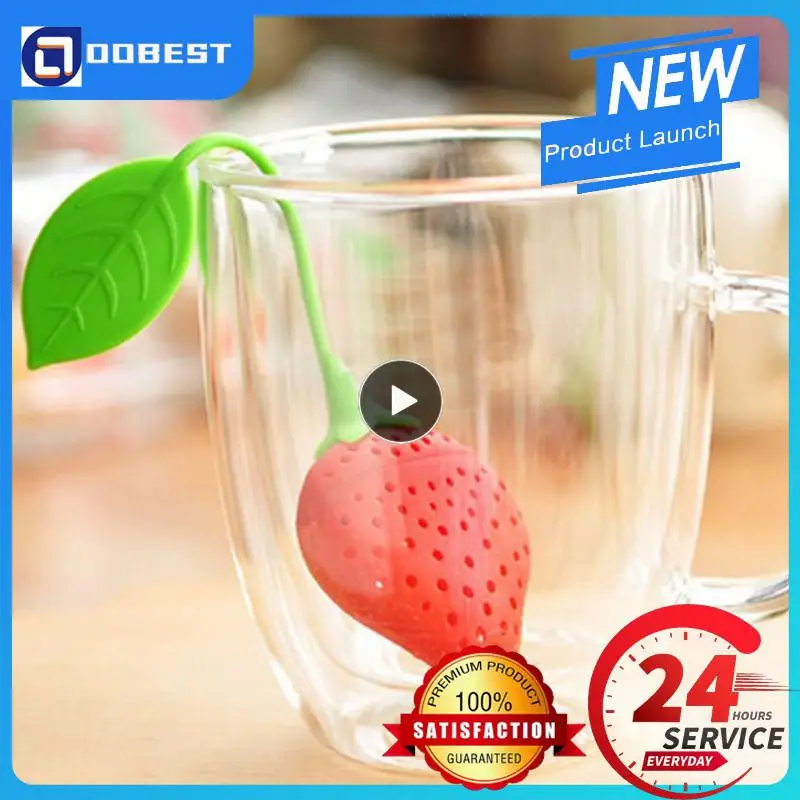 Tool Creative Loose Tea Leaf Teabag Silicone Herbal Spice Filter Kitchen Accessories Brewing Device Strawberry Bag