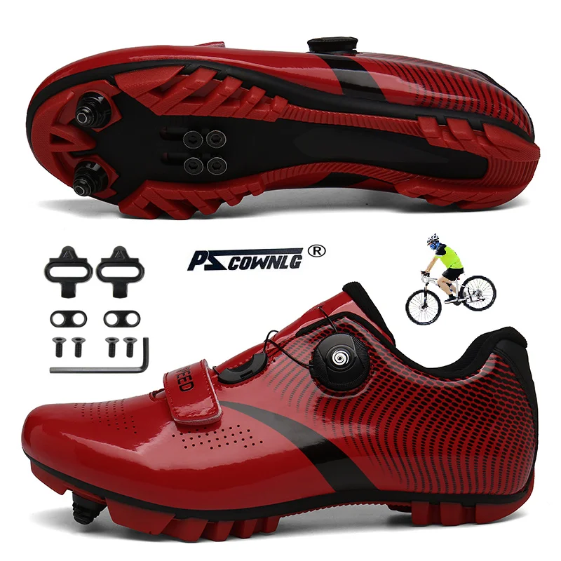 

Men Speed Cycling Mtb Shoes Sneakers Flat Pedal Mountain Biking Spd Road Bike Cleats Shoes Women Bicycle Self-locking Sneakers