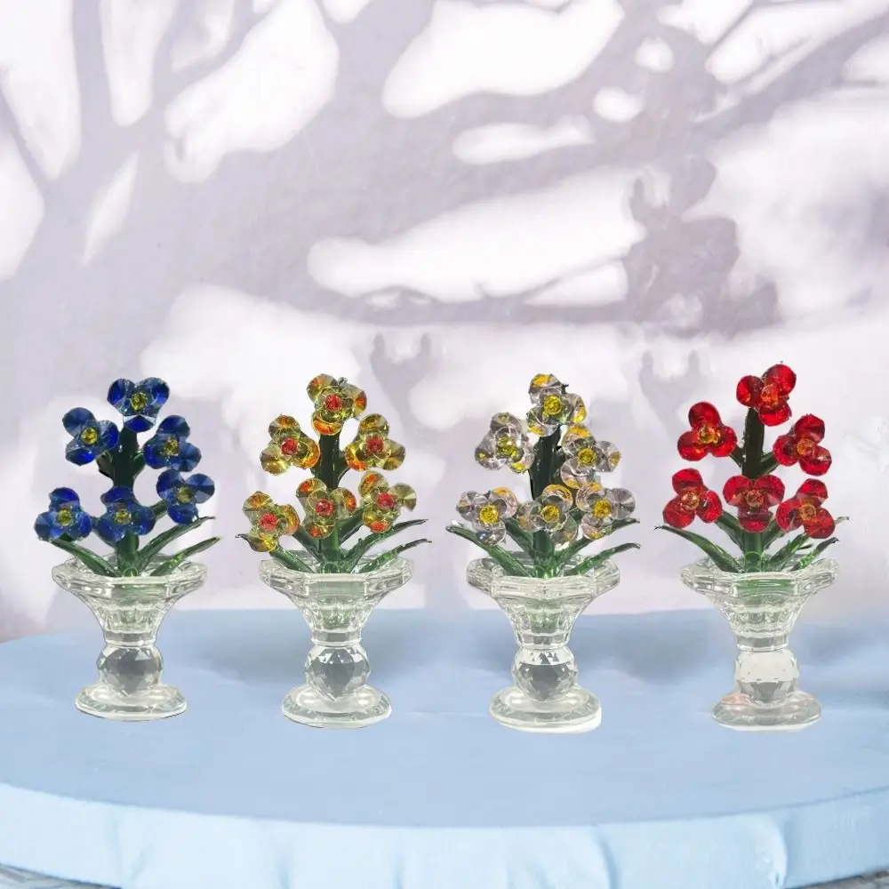 Яркий хрустальный цветок статуэтка хрустальные поделки изысканная стеклянная