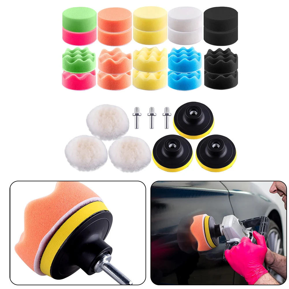 

Polishing Sponge Pad Buffing Pad 29 Pcs Polishing Pads Kit Car Accessories Drill Buffing Kit Coat Paints' Waxing