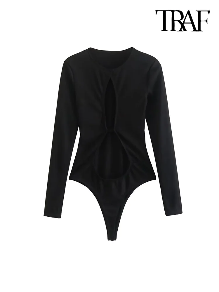 

Женское трикотажное боди с длинным рукавом и круглым вырезом