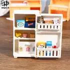 16 шт.компл. 1:12, модель кукольного дома с морозильной камерой, белый холодильник, кухонная мебель, игрушечный кукольный домик, Белый Холодильник