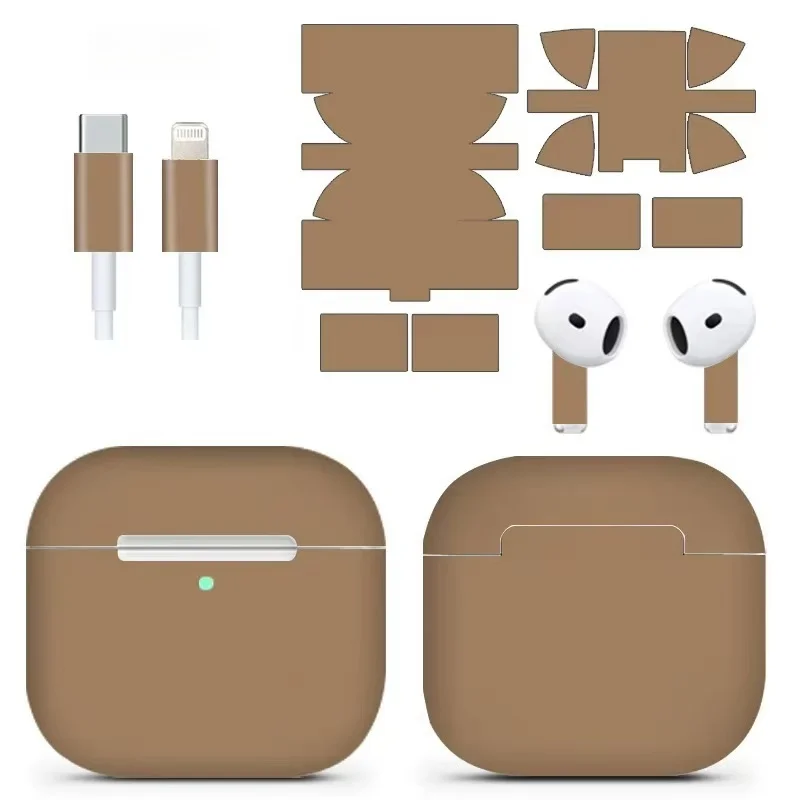 Фото 2 шт. матовая наклейка для AirPods Pro 2, защитная пленка для всего тела, однотонная пленка для AirPods pro 3, наклейка №2