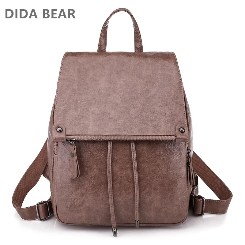 

DIDABEAR Women Leather Backpacks Women's Backpack Fashion Female School bags for Teenagers Girls Travel Rucksack Bagpack Mochila