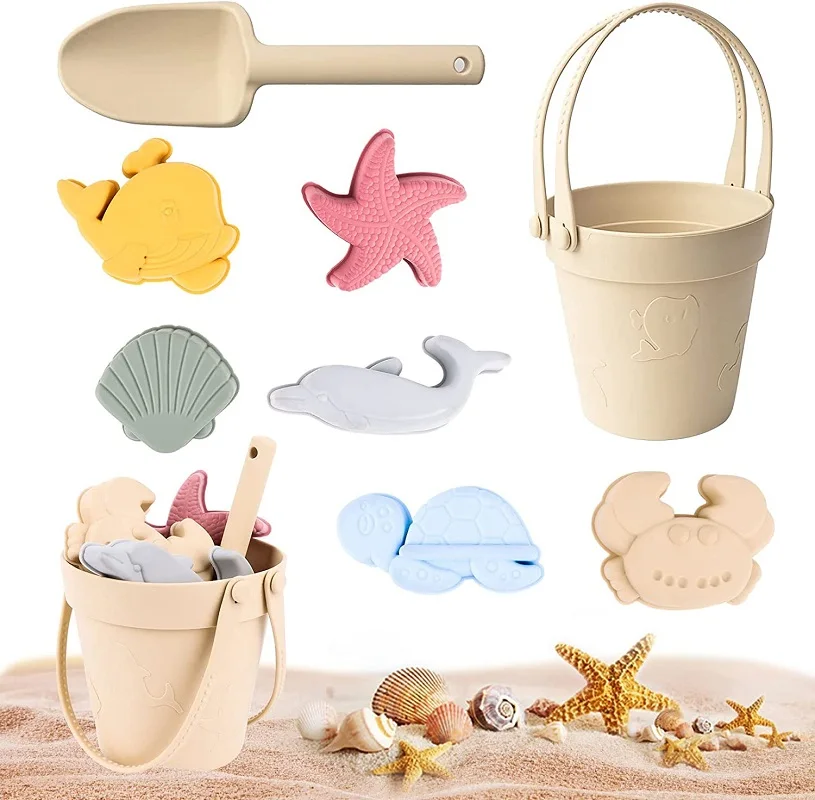 

Набор силиконовых игрушек для пляжа, лопатка, инструменты, формы для песка, пляжные игрушки для детей, летние уличные пляжные игрушки для строительства замка, песочные игрушки